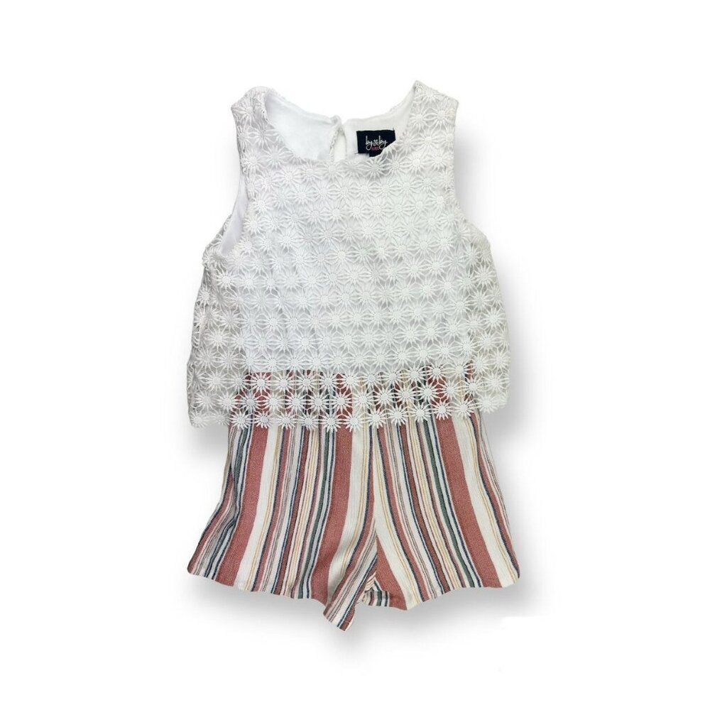 By & By Girl Layered Short Romper {Small}
